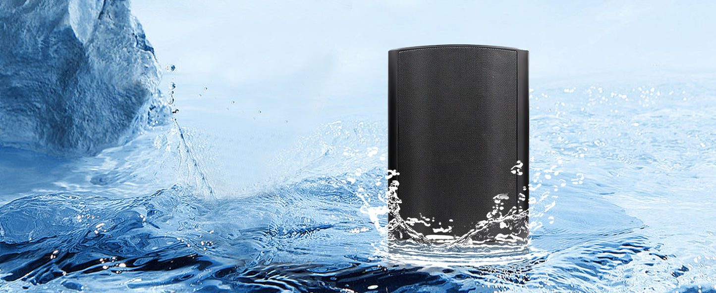 Herdio 800W 6.5 Inch Outdoor Waterproof Bluetooth Speakers HD Digital Stereo Effect Wall Mounted Sound System For Patio 2 Pairs