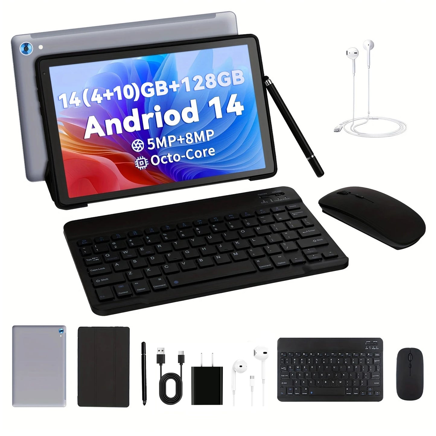 C108 10.1 Inch Tablet Octa-Core Processor 10GB RAM 128GB ROM Android 14