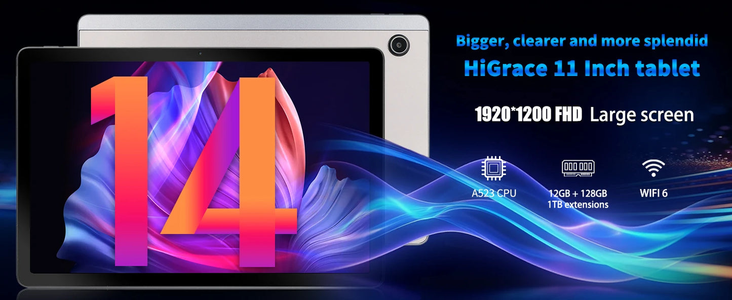 C9+ 11 Inch Tablet HD Display Android14 Octa-Core Processor 12GB RAM+128GB ROM(1TB TF)
