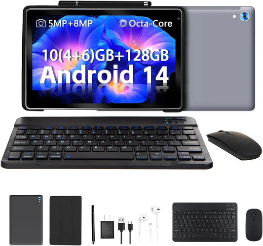 C108 10.1 Inch Tablet Octa-Core Processor 10GB RAM 128GB ROM Android 14