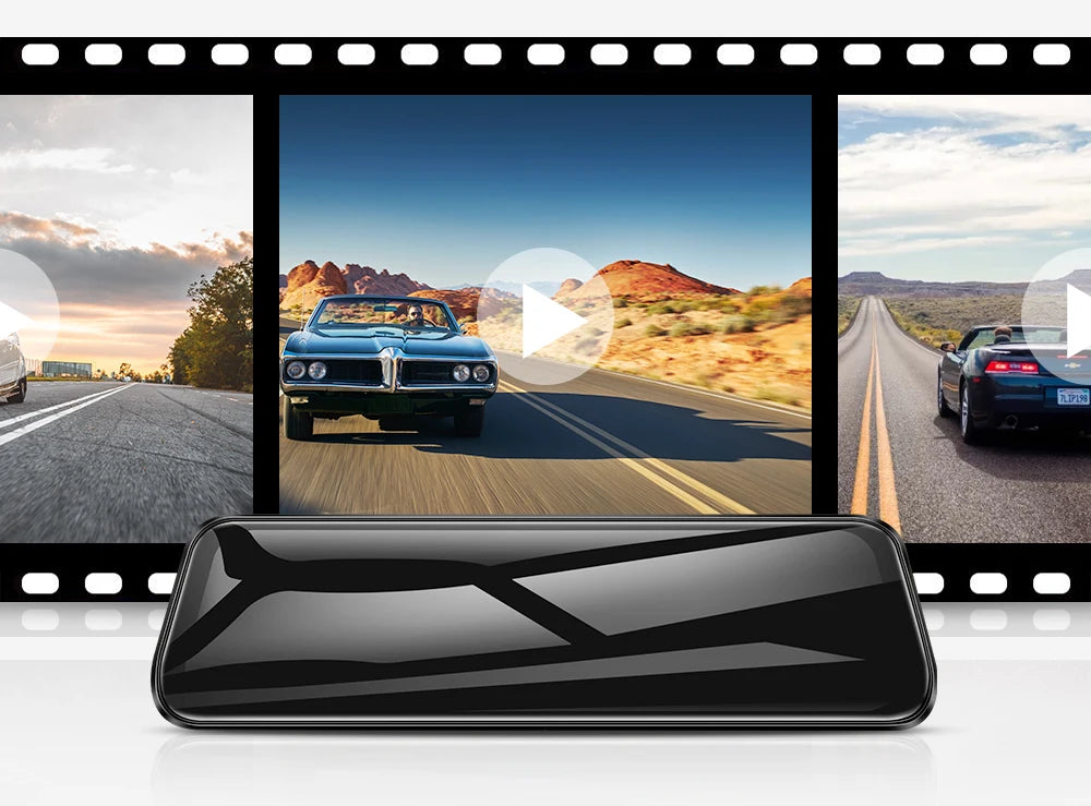 AZDOME PG17 12" WiFi Mirror Dash Cam 4K Front and 1080P Rear View Mirror Camera for Cars