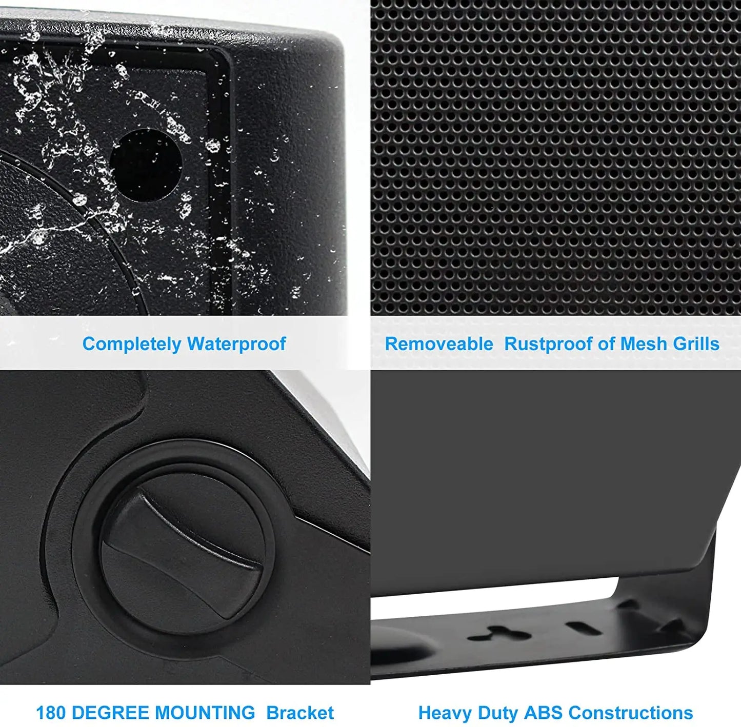 Herdio 5.25'' 600W Outdoor Bluetooth Speakers Waterproof Wired Wall Mount Weatherproof Loudspeaker System For Indoor-Outdoor