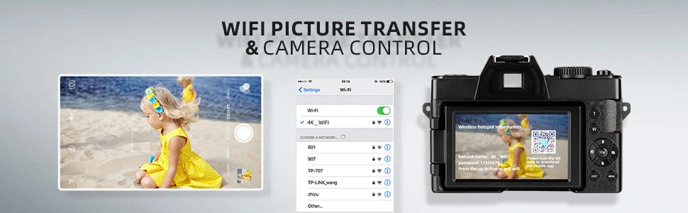 NBD 48MP Digital Cameras for Photography with WiFi & App Control,4K Autofocus Vlogging Camera