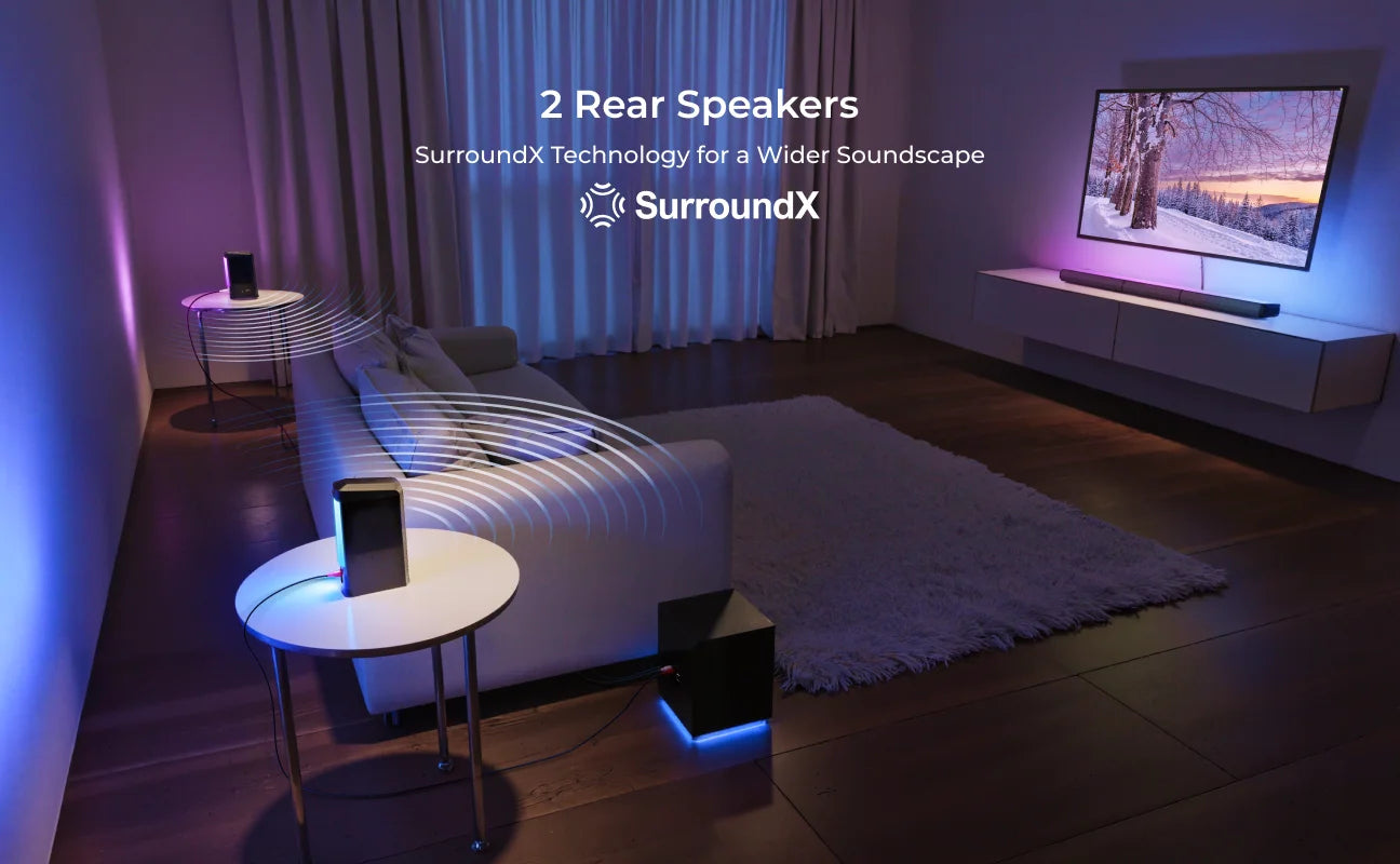 ULTIMEA 9.1ch Dolby Atmos Detachable Soundbar with Subwoofer&Rear Speakers, Surround Sound System for TV, RGB Light, APP Control