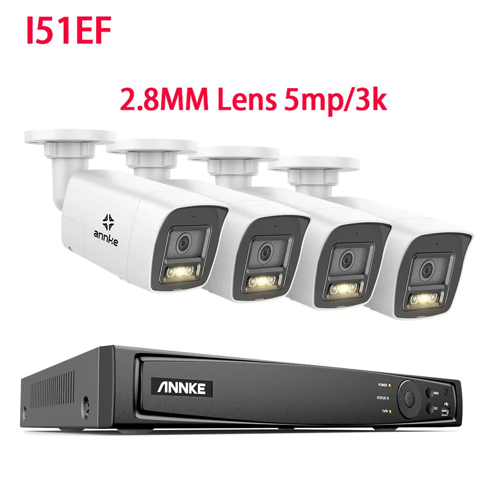 ANNKE 4K Ultra HD POE Video Surveillance System 8CH H.265+ NVR With 4K Security Cameras CCTV Kit Audio Recording 8MP Ip camera