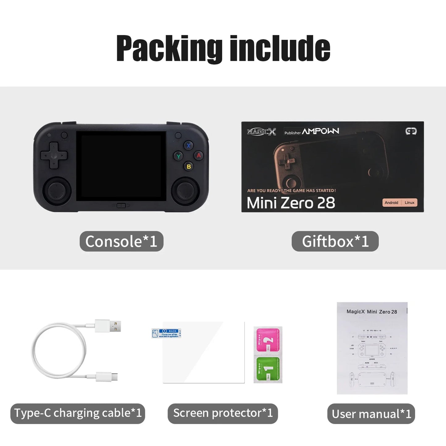 AMPOWN Mini Zero 28 Handheld Game Console