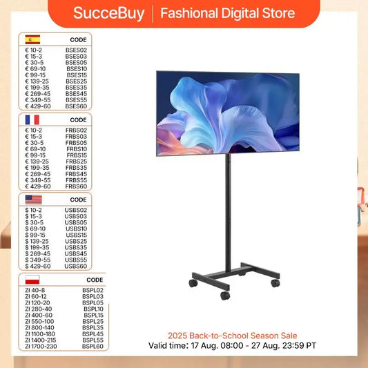 VEVOR Rolling TV Stand Mobile TV Cart Suit for Various Sizes TV Portable TV Stand with Wheels for Living Room Bedroom Office