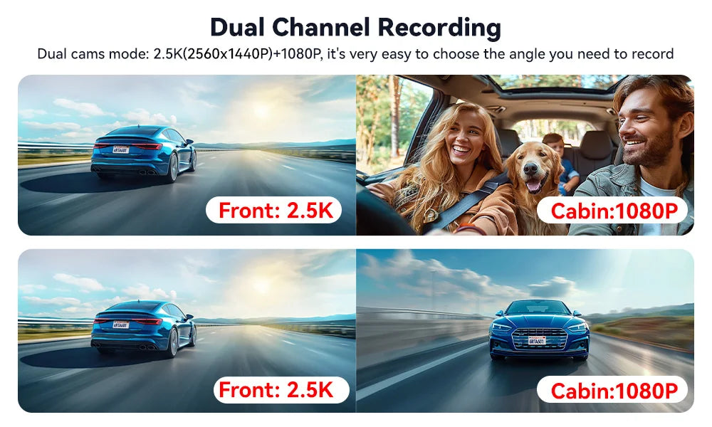 REDTIGER A6  3 Cameras Front/Cabin/Rear Cam 4K