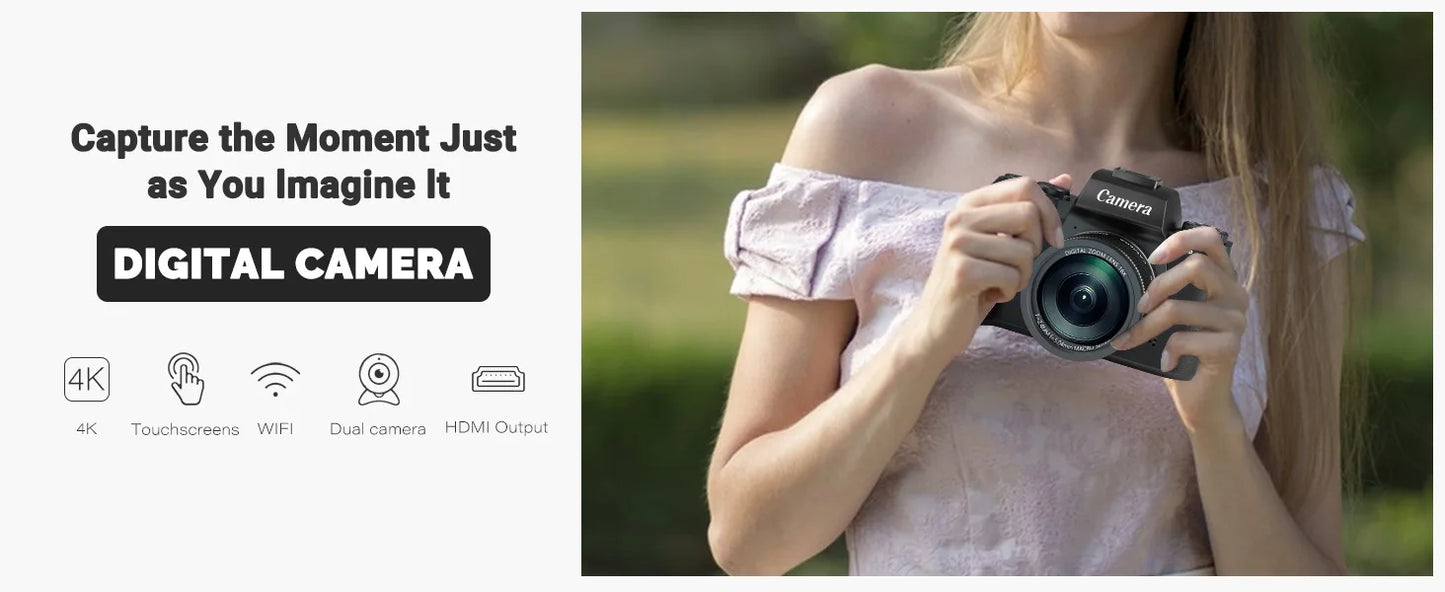 Digital Camera for Photography, 4K 64MP WiFi Vlogging Camera
