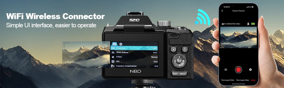 NBD 5K Digital Cameras For Photography, 64MP Vlogging Camera