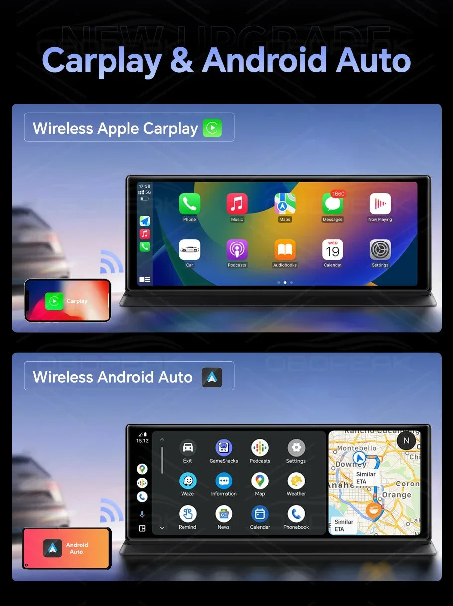 4GB+64GB 11.3 Inch Android 14 Dual Lens Dash cam Camera