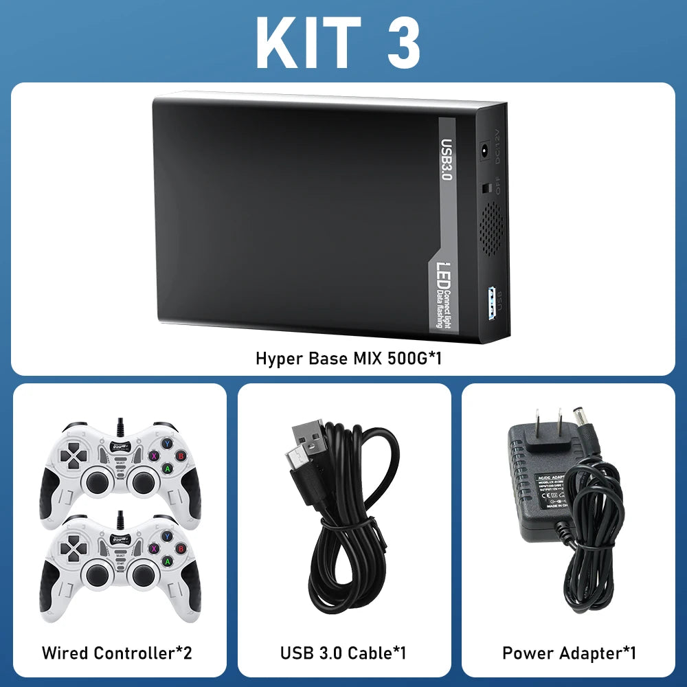 500G Retro Gaming HDD Video Game Console with 38200+Games