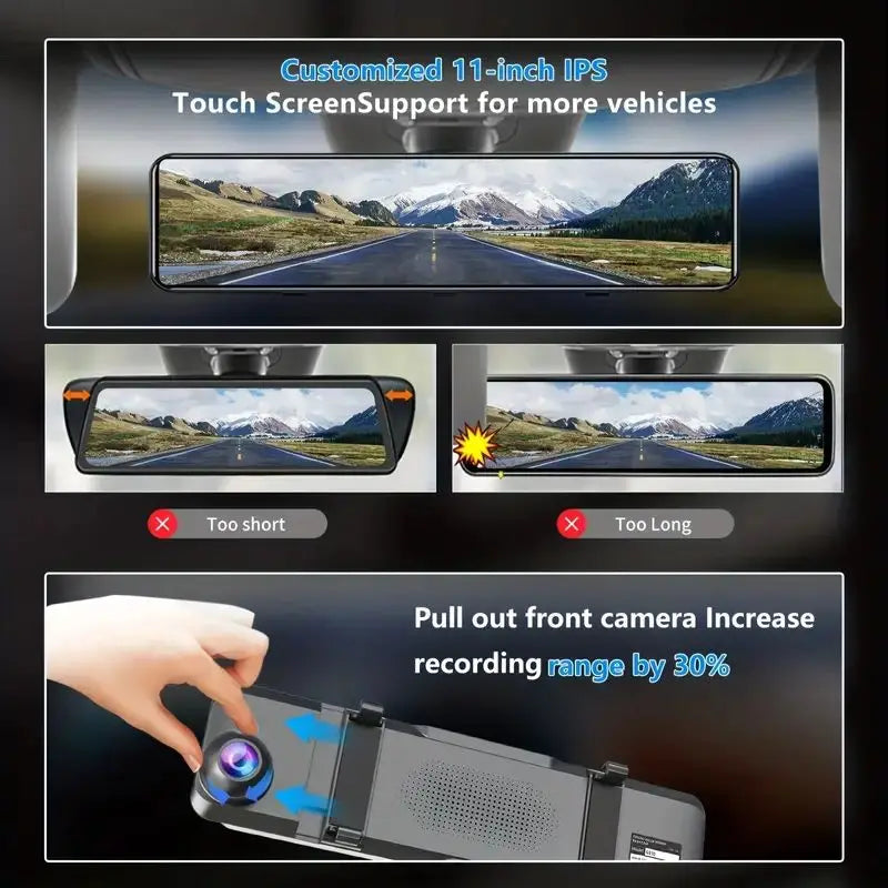4K Rearview Mirror CAM Front And Rear, , Starvis