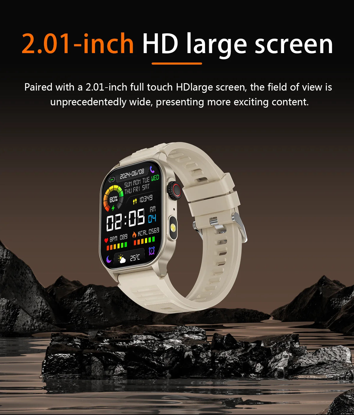 LIGE New Smart Watch LED Flashlight Military Sport Watches