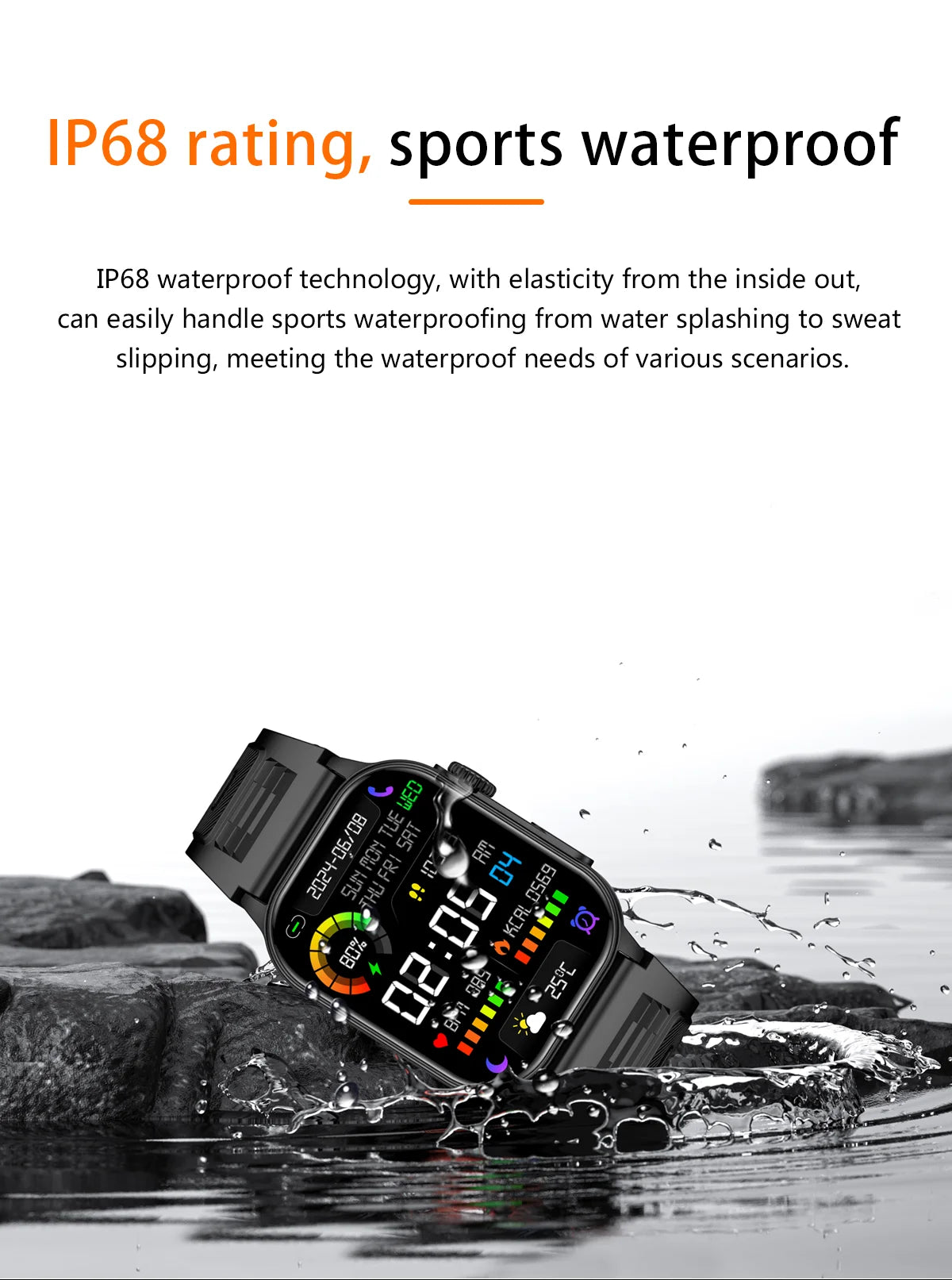 LIGE New Smart Watch LED Flashlight Military Sport Watches