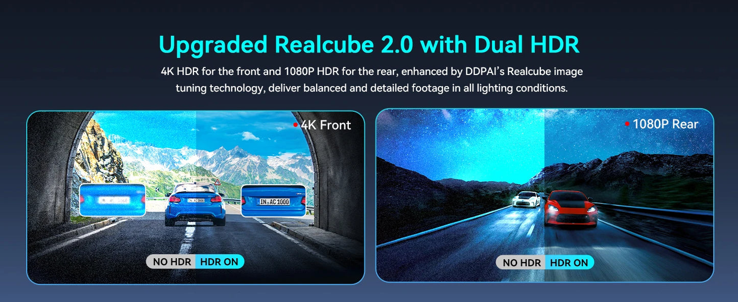 2025 New DDPAI 4K Dash Cam Z60 Pro SONY STARVIS2