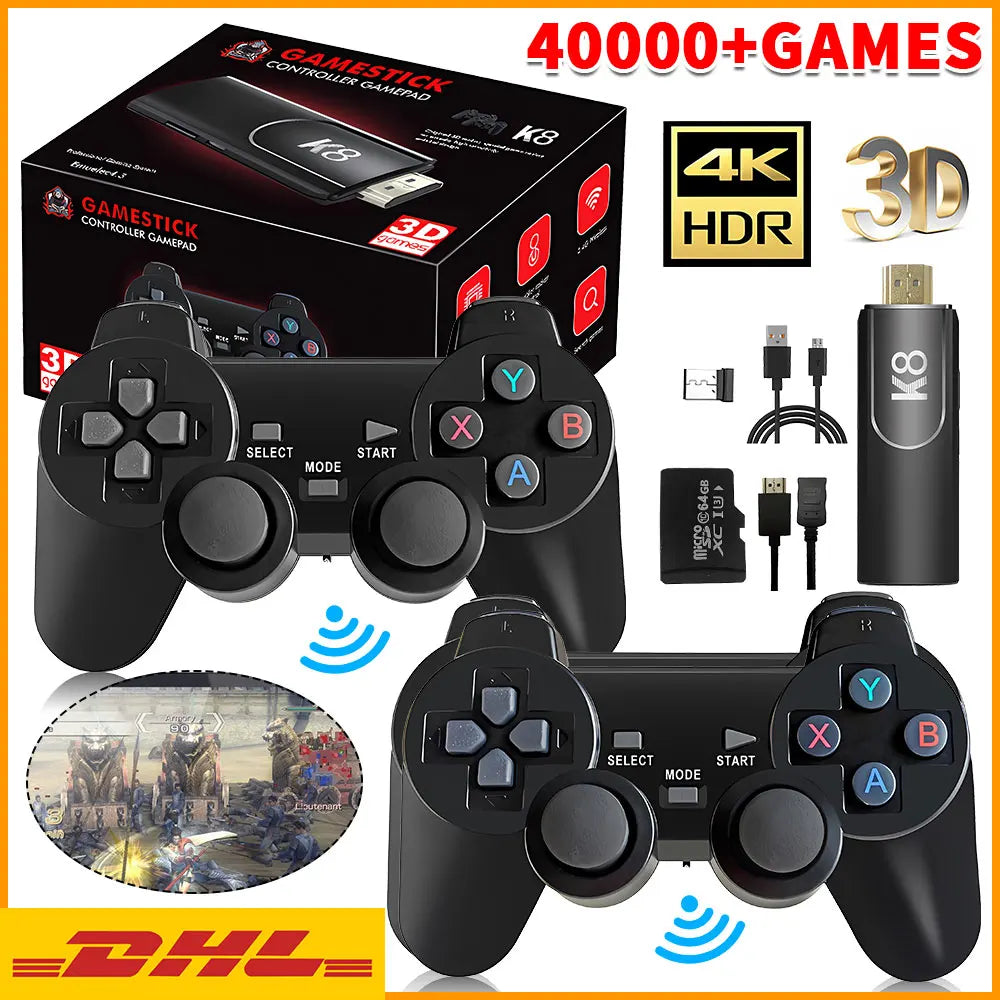 4K HD K8 Gamepad 64G Retro Video Game Console 40000+ Game