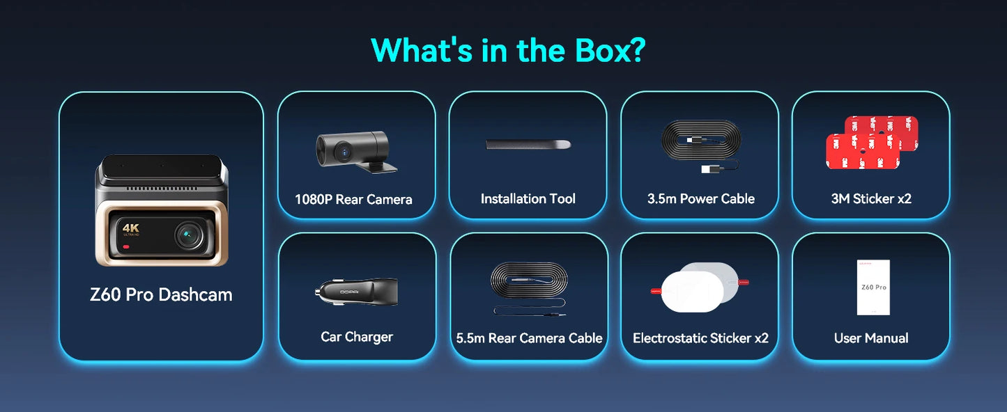 2025 New DDPAI 4K Dash Cam Z60 Pro SONY STARVIS2