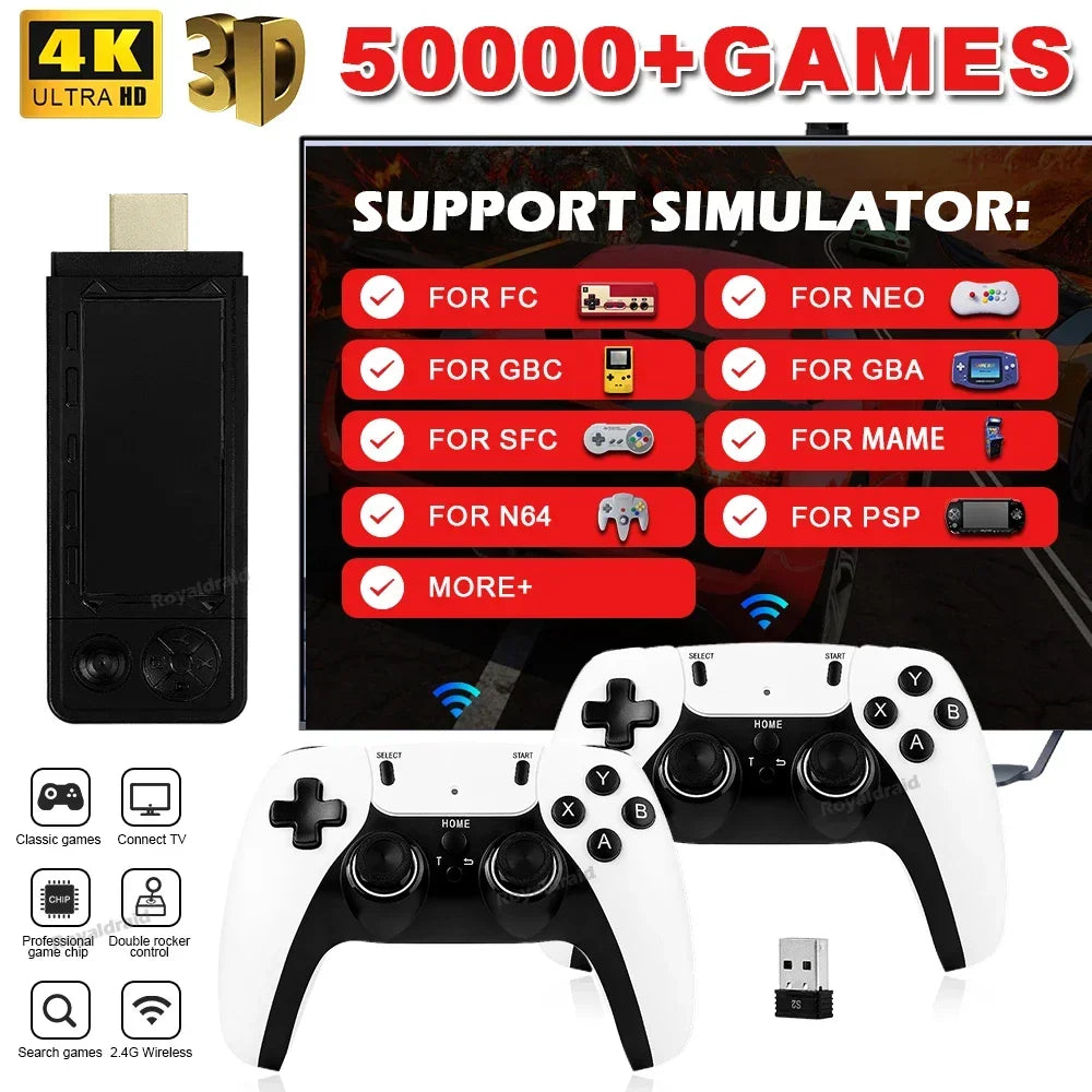 128G 256G X9 PRO GameStick 4KHD TV Video Game Console 3D Games
