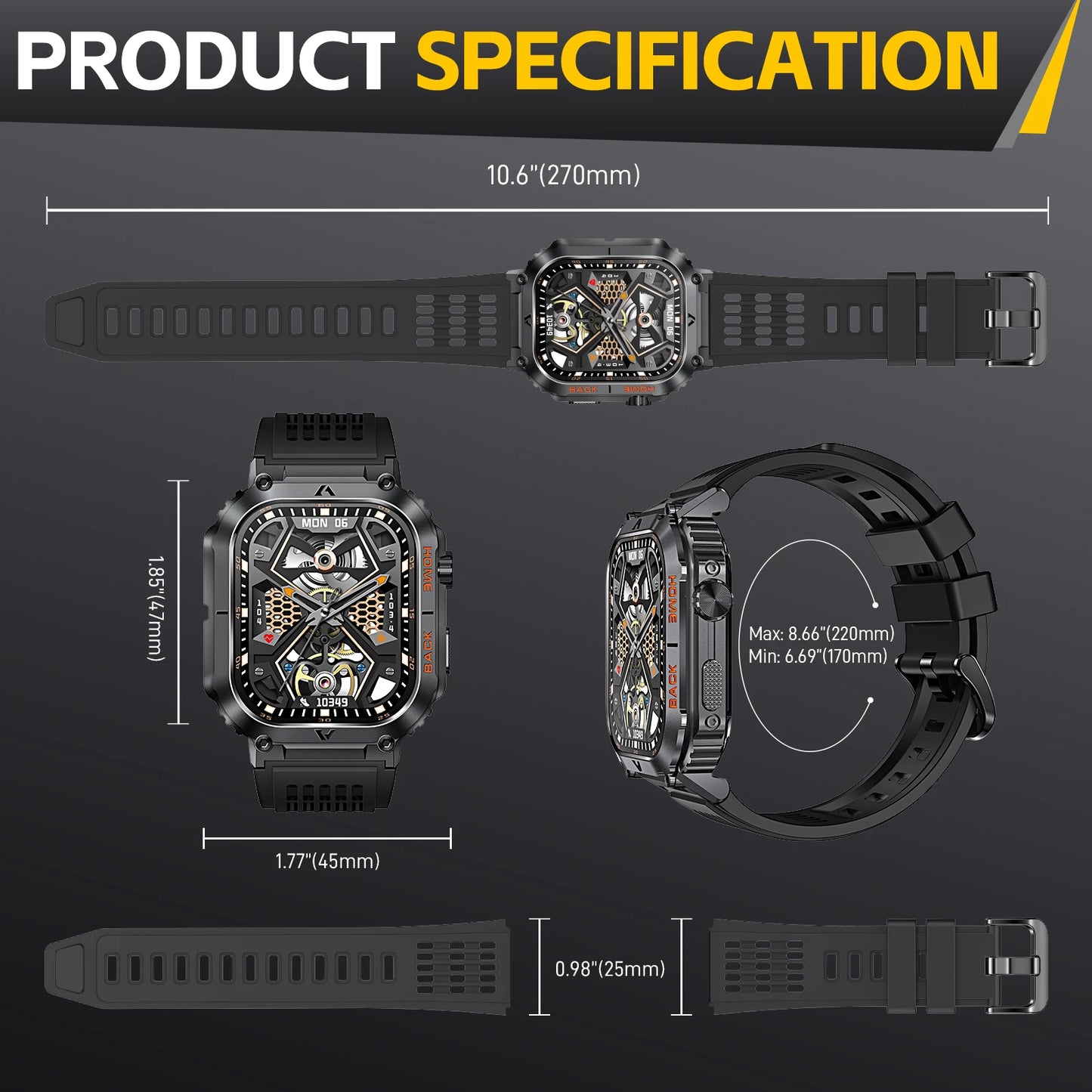 EIGIIS New 5ATM Waterproof Men Military Watch