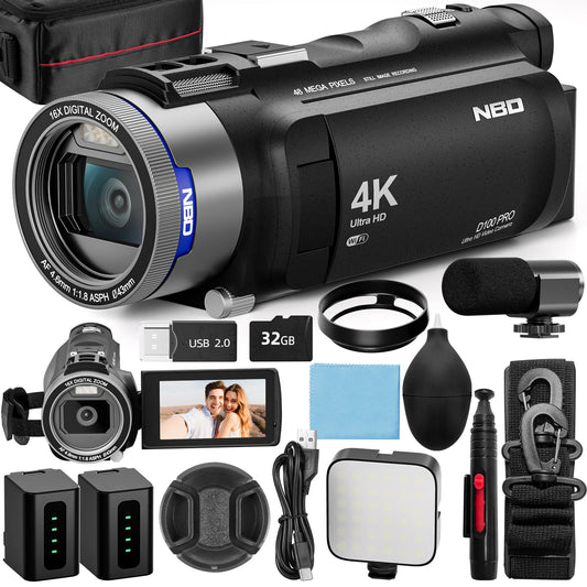 NBD 4K HD&48MP Camcorder Video Camera Video Recorder