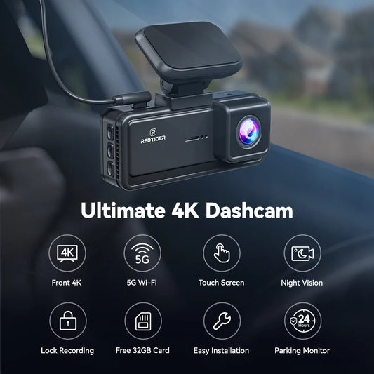 REDTIGER F8  4K+1080P 5.8G WiFi Dash Cam