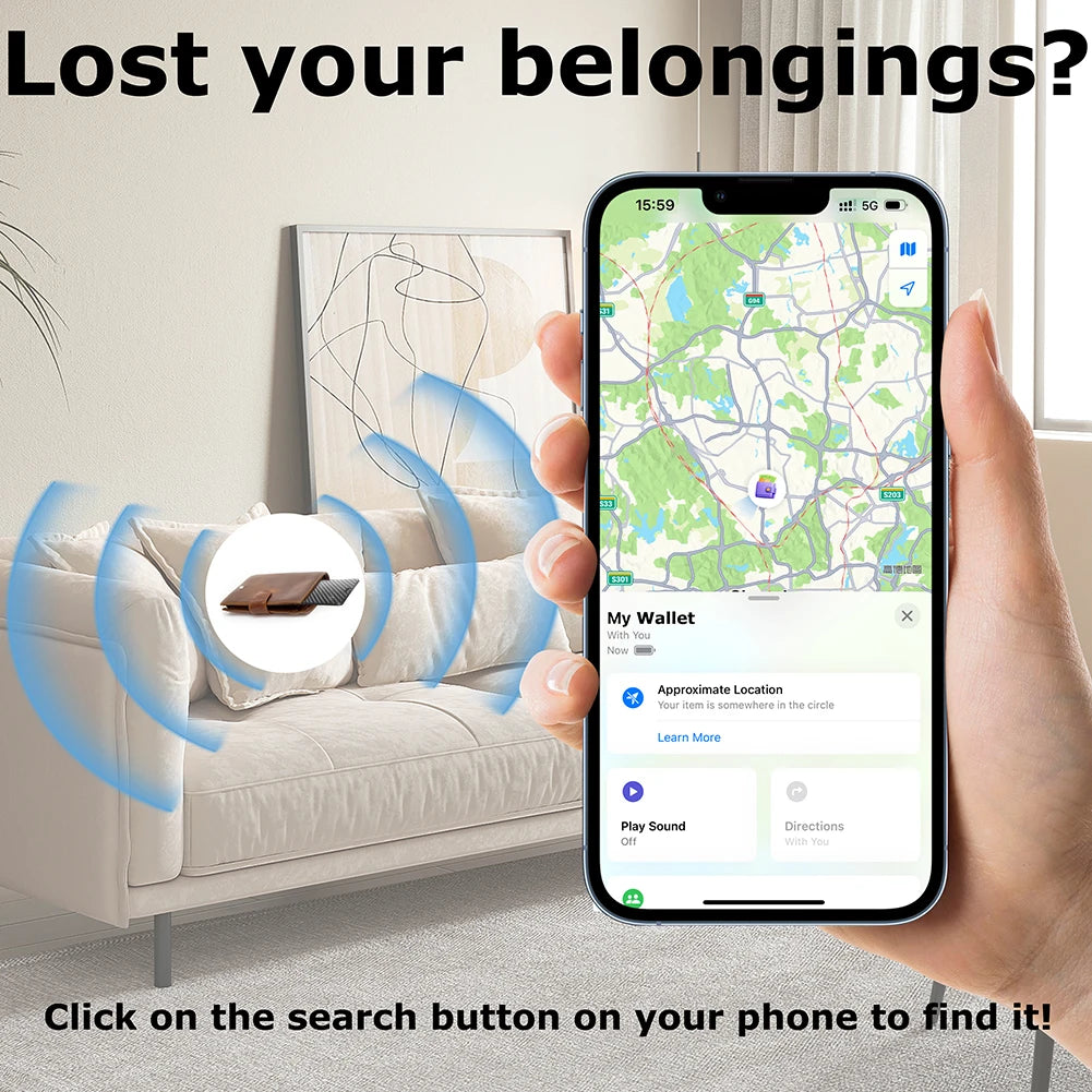Wireless Charging Tracking Card Ultra-thin Wallet Tracker Card