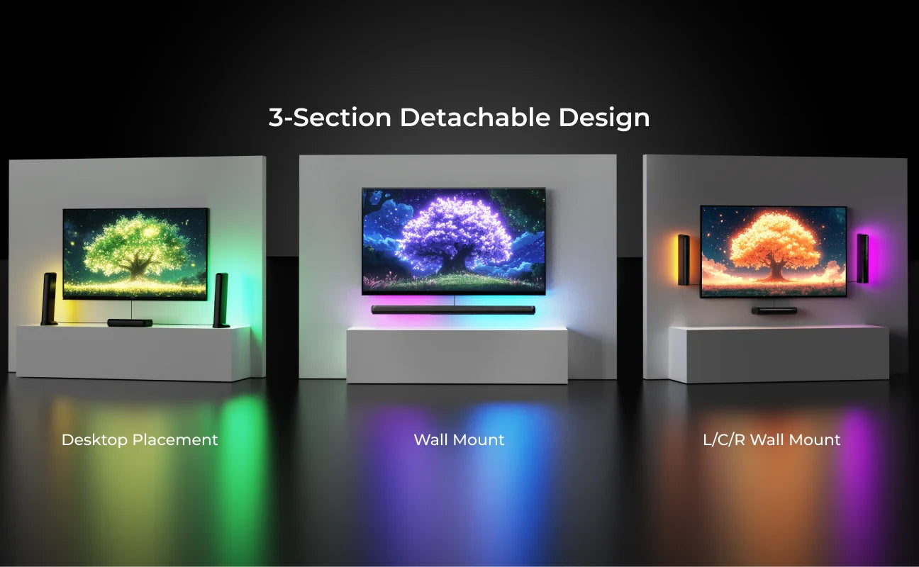 ULTIMEA 9.1ch Dolby Atmos Detachable Soundbar with Subwoofer&Rear Speakers, Surround Sound System for TV, RGB Light, APP Control
