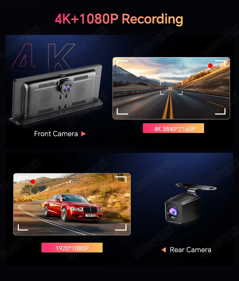 11.3 inch Car DVR 4K Dash Cam