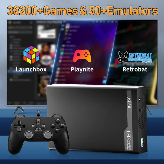 500G Retro Gaming HDD Video Game Console with 38200+Games