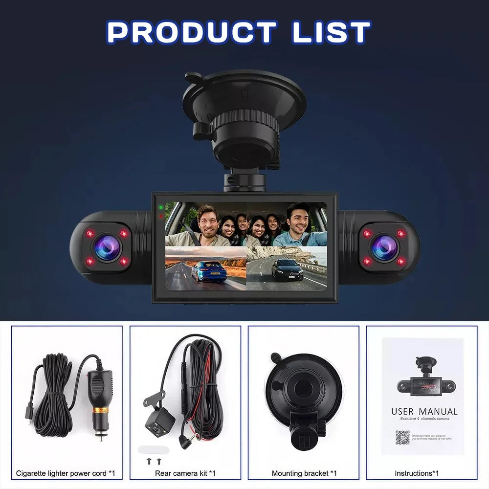 3.0″ IPS 360° Dash Camera HD 1080P