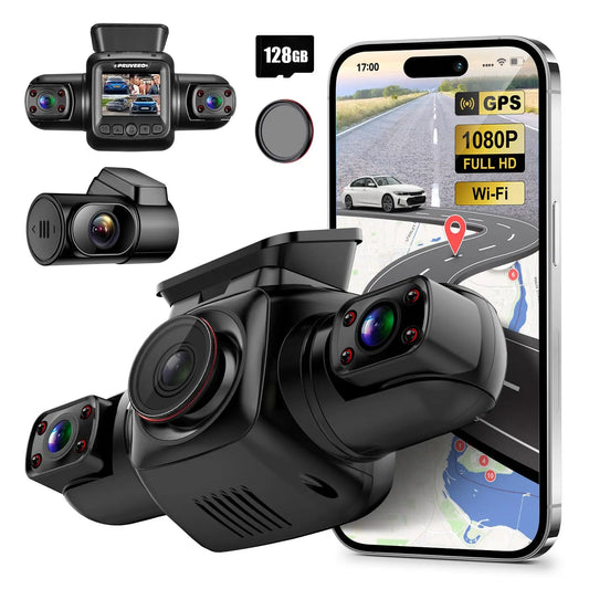 PRUVEEO 360 Degree View 4 Channel Dash Cam