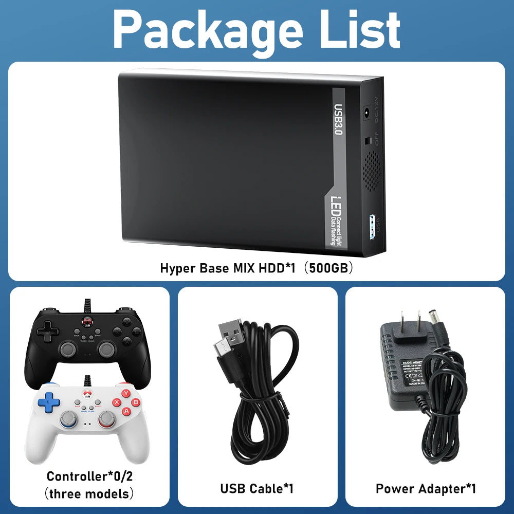 500G Retro Gaming HDD Video Game Console with 38200+Games