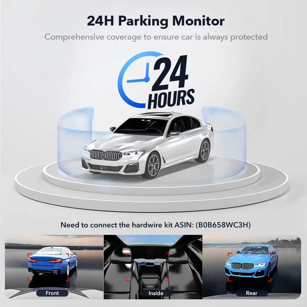 REDTIGER 3 Channel Car Camera 4k Dash Camera