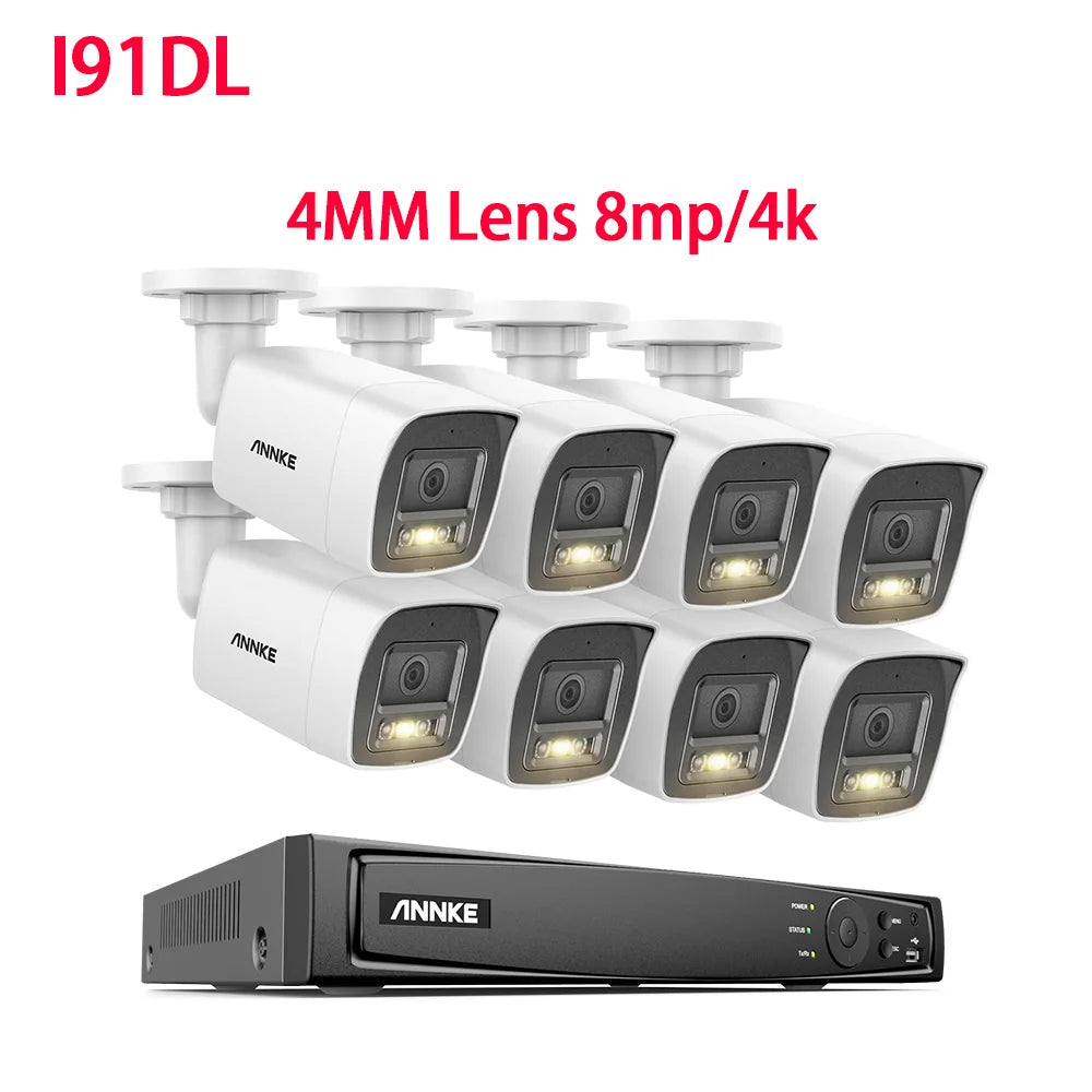 ANNKE 4K Ultra HD POE Video Surveillance System 8CH H.265+ NVR With 4K Security Cameras CCTV Kit Audio Recording 8MP Ip camera