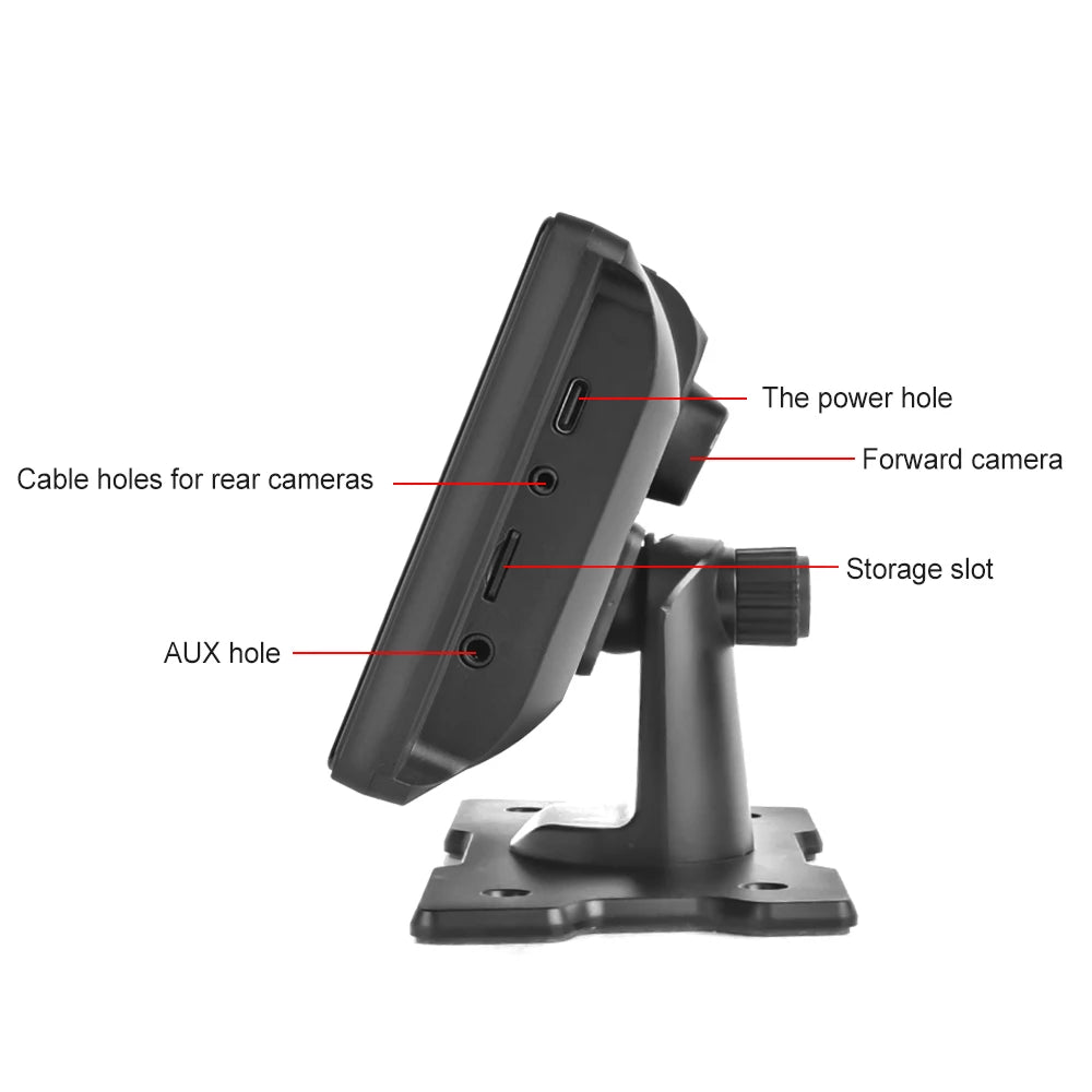 Podofo 10.26" Dash Cam 4K Rearview Camera Dashboard DVR Car Monitor