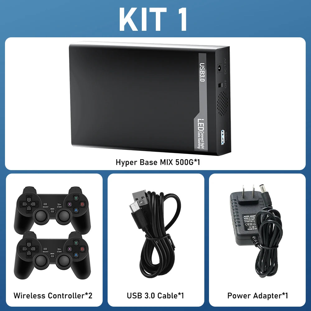 500G Retro Gaming HDD Video Game Console with 38200+Games