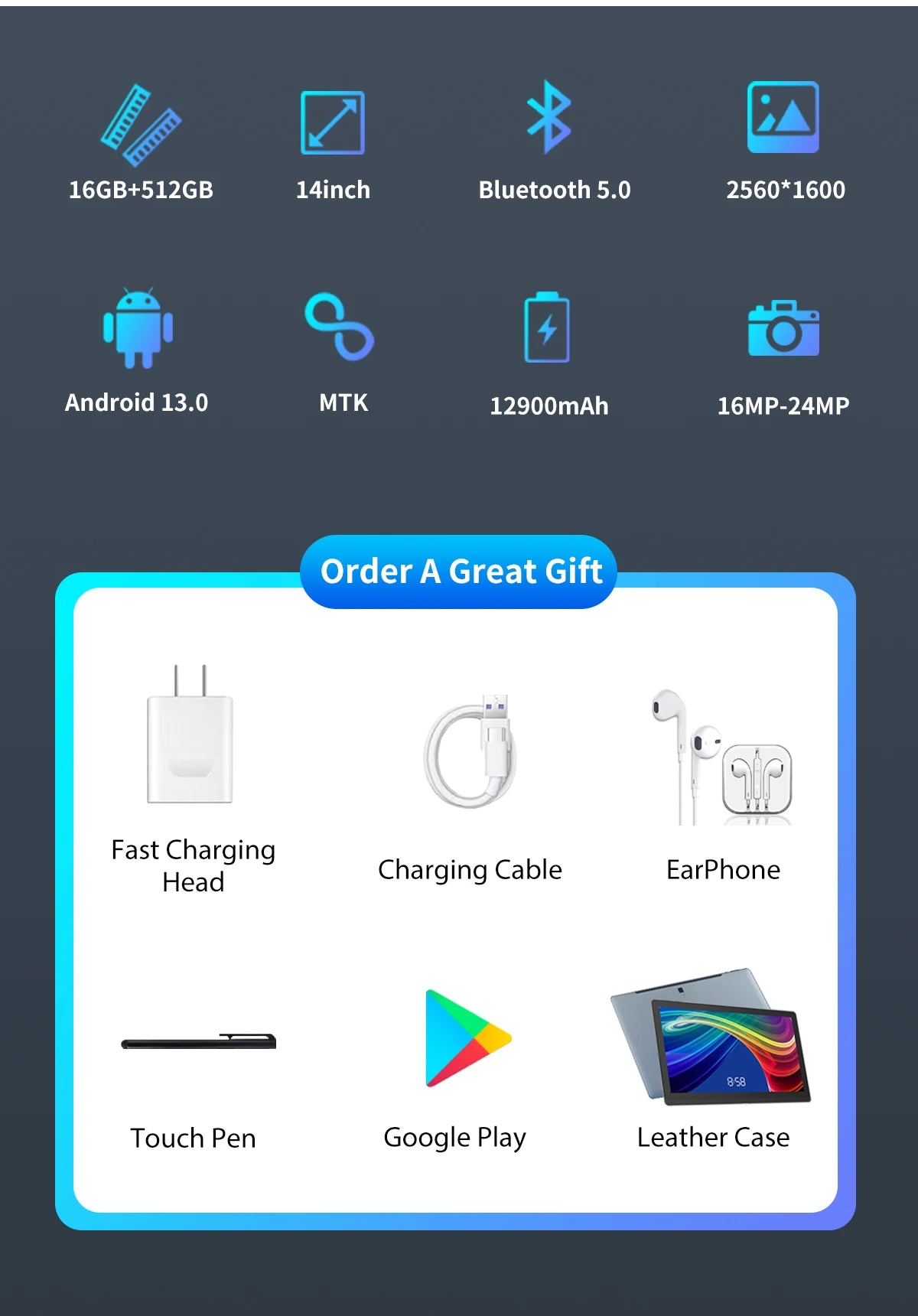 14'' Android 13 Tablet