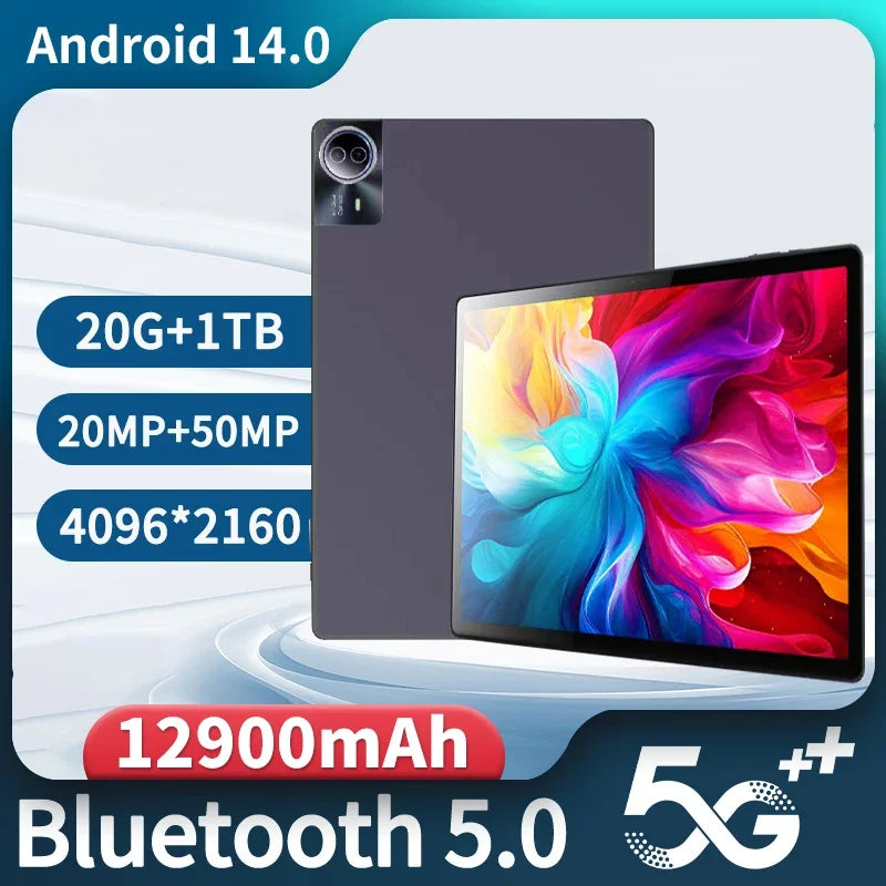 Global 14" 4K Tablet with 20GB RAM, 1TB Storage, 12900mAh Battery, Dual SIM