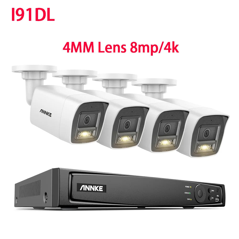 ANNKE 4K Ultra HD POE Video Surveillance System 8CH H.265+ NVR With 4K Security Cameras CCTV Kit Audio Recording 8MP Ip camera