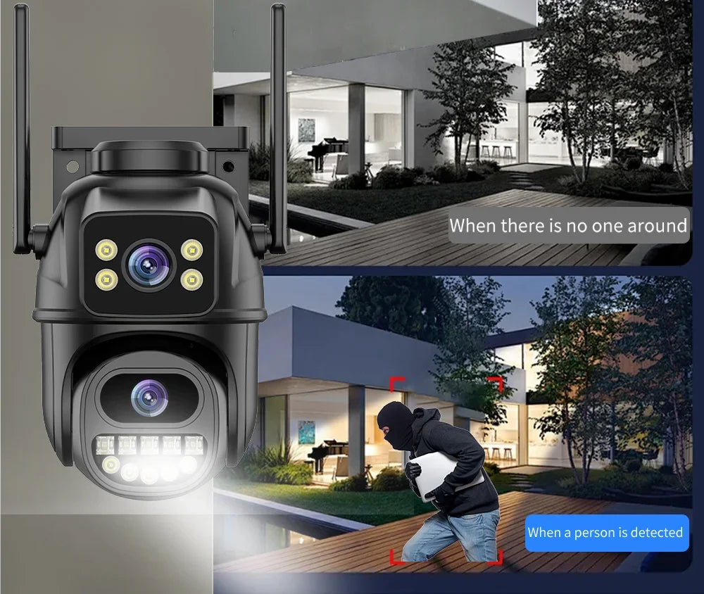 Smart 4K 8MP Wireless Dual Lens PTZ WiFi IP Home Security Camera System 10CH POE NVR H.265 Video Surveillance Set CCTV Kit ICsee