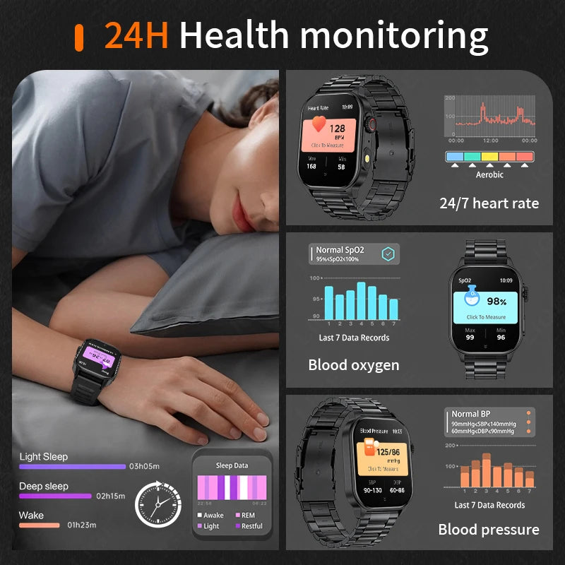 LIGE New Smart Watch LED Flashlight Military Sport Watches