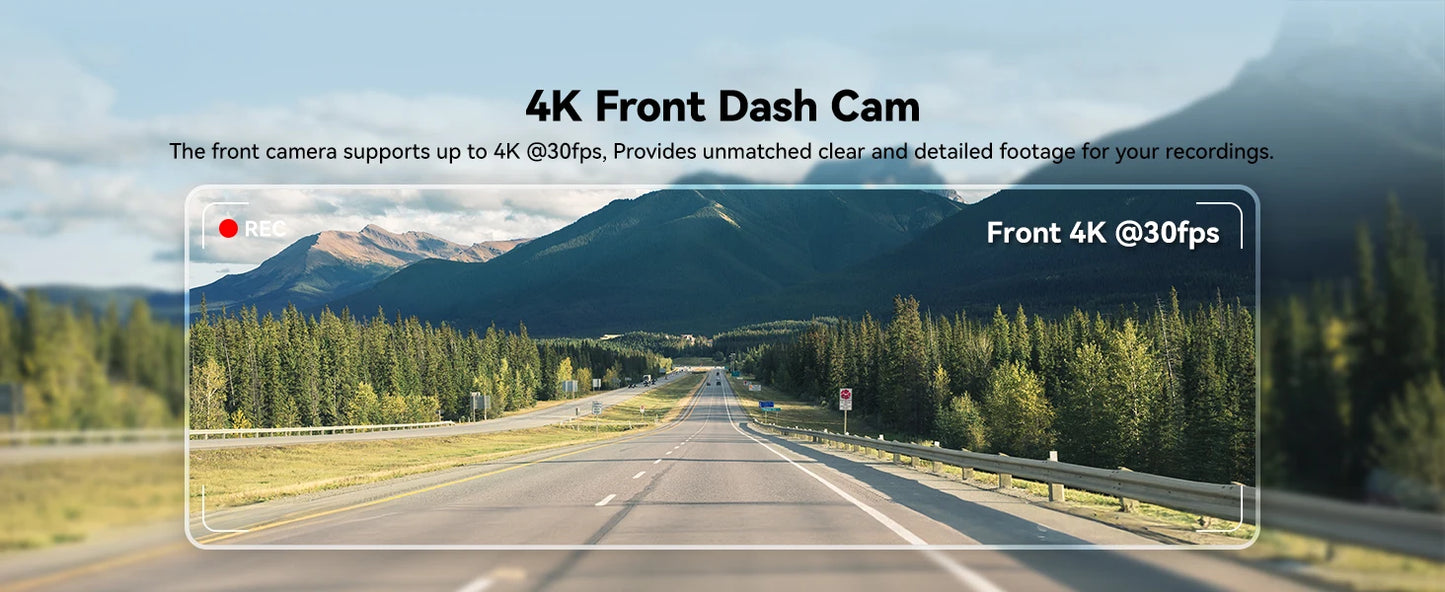 REDTIGER Dash Cam HD 4K Built-in GPS 70FOV Car DVR 5G WIFI APP Control Fatigue Driving Reminder Car Camera with Night Vision