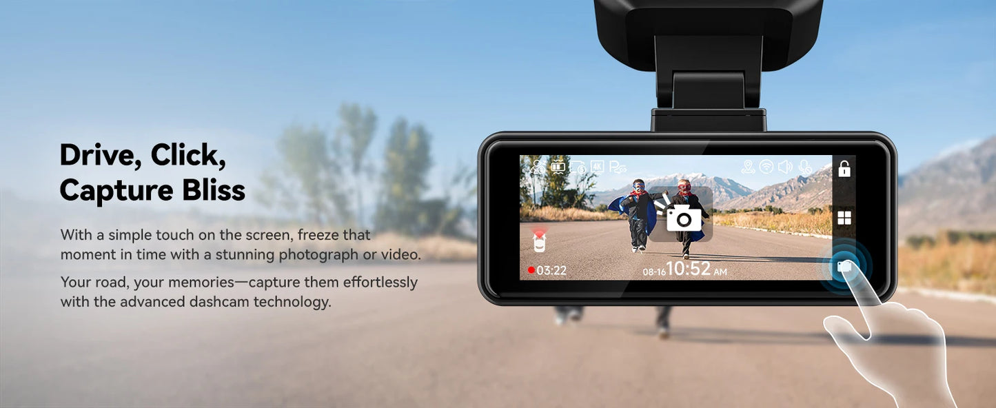 REDTIGER Dash Cam HD 4K Built-in GPS 70FOV Car DVR 5G WIFI APP Control Fatigue Driving Reminder Car Camera with Night Vision