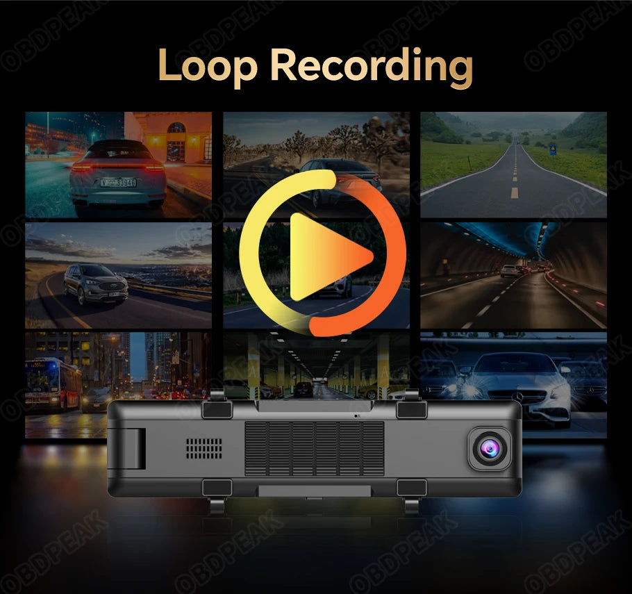 11.26 Inch 3 Camera 4K+1080P+1080P Video Recording Car Dash Cam