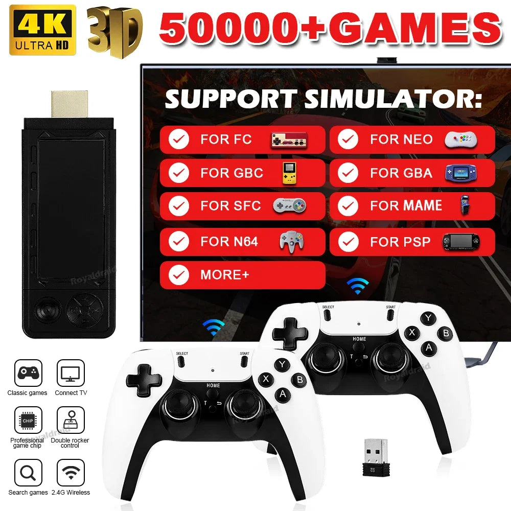128G 256G X9 PRO GameStick 4KHD TV Video Game Console 3D Games