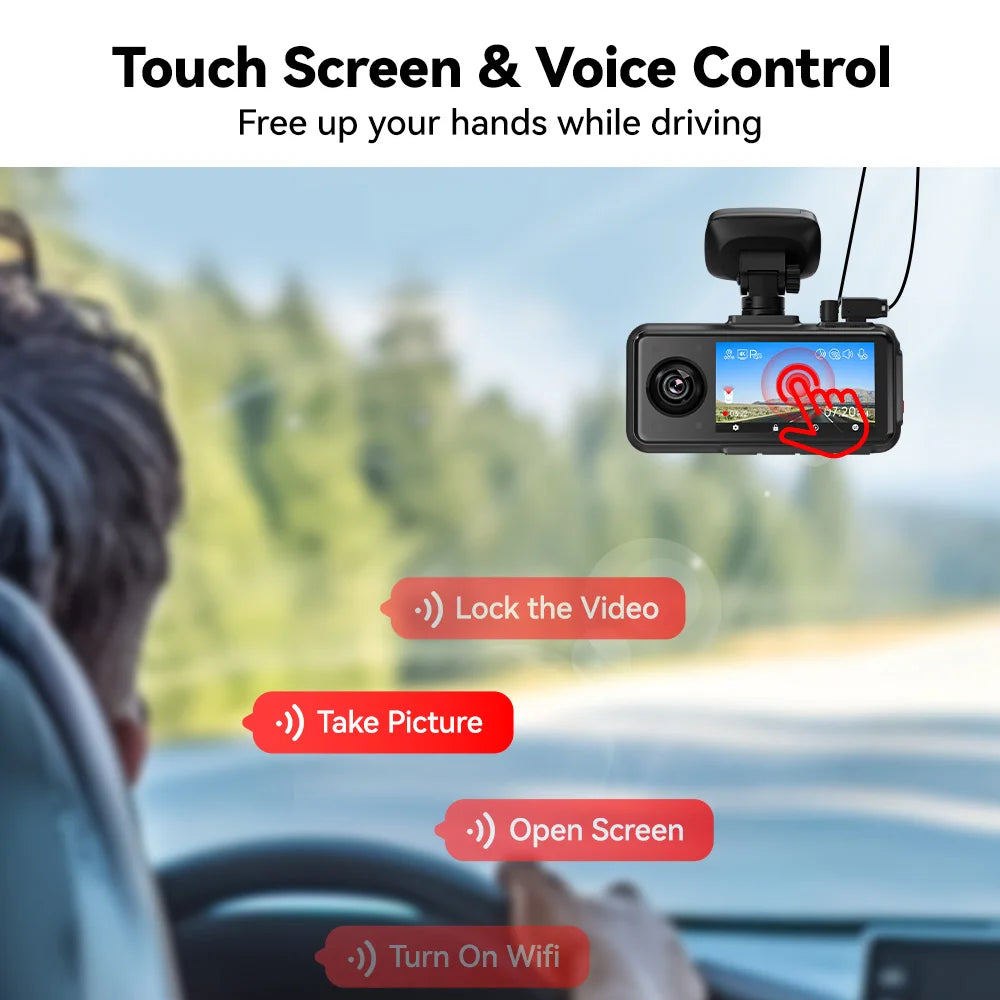 REDTIGER A6  3 Cameras Front/Cabin/Rear Cam 4K