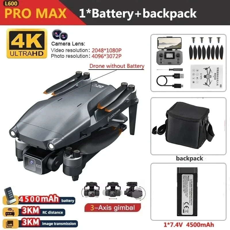 L600 PRO MAX GPS Drone Professional 4K