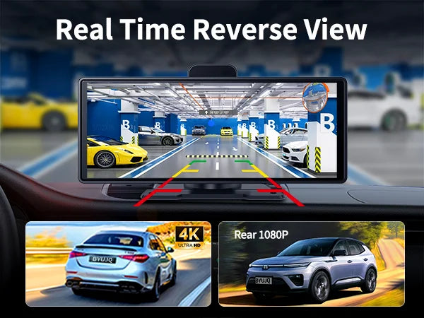 Imagebon 10.26" 4K ADAS Wireless CarPlay & Android Auto Dash Cam