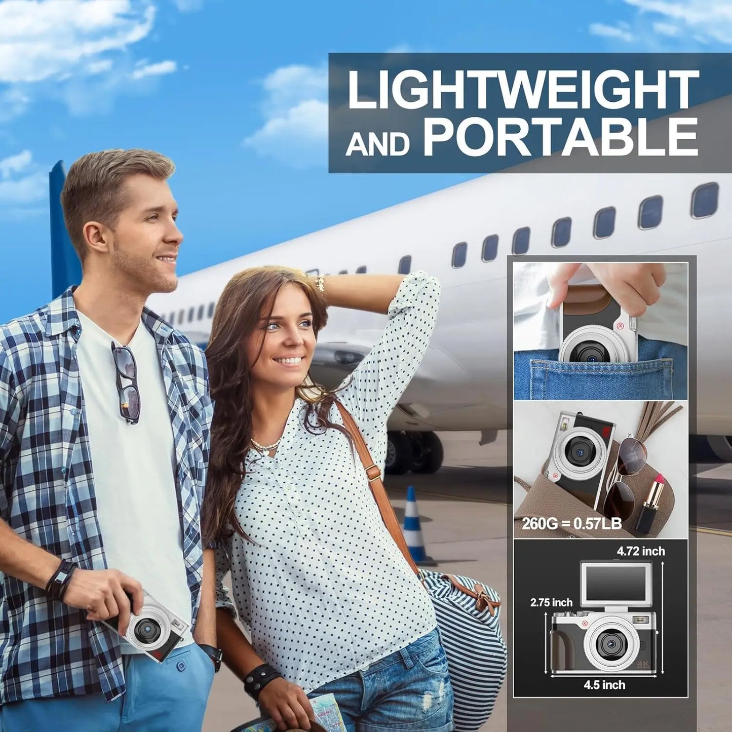 NBD Digital Camera 56MP Cameras for Photography 4K Compact Camera